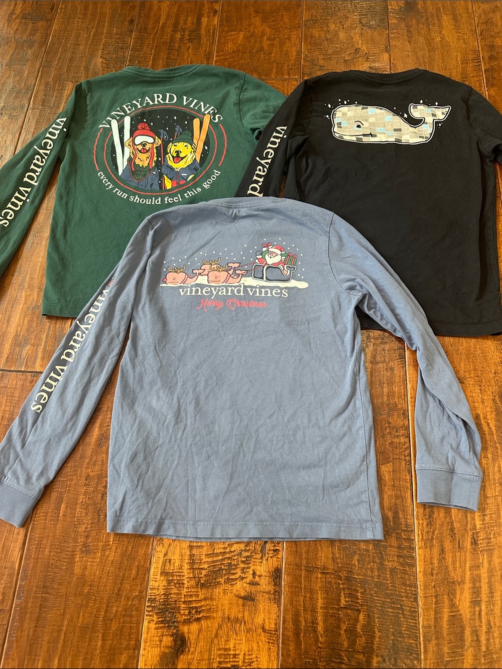 Vineyard Vines Boys Winter Holiday Long Sleeve Tee Lot of 3 Size S 8-10